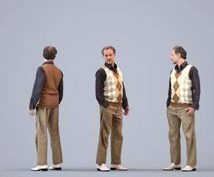 00055_PaulJan003 Adult Middle Eastern man waiting in public wearing autumn or spring business attire