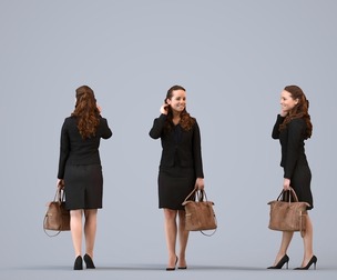 00059_Karen005 Adult Caucasian woman standing in office wearing autumn or spring business attire