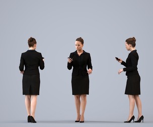 00059_Karen004 Adult Caucasian woman standing in office wearing transitional seasonal business