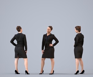 00059_Karen000HN Adult Caucasian woman standing in professional business attire for transitional