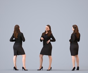 00059_Karen006 Adult Caucasian woman talking in office wearing autumn or spring business attire