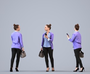 00060_Karen002 Adult Caucasian woman walking through office in transitional seasonal business attire