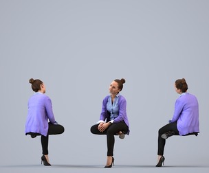 00060_Karen010 Adult Caucasian woman relaxing in office wearing transitional seasonal business