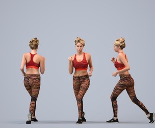 00064_Maja007 Adult Caucasian woman running in summer sportswear for fitness visualization