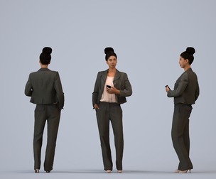 00066_Gabriela005 Adult Black woman using smartphone in professional office setting
