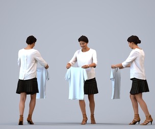 00069_Gabriela006 Adult Black woman shopping in retail space wearing transitional seasonal clothing
