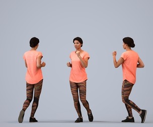 00070_Gabriela004 Adult Black woman running in sportswear for fitness environments