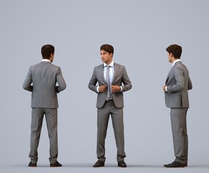 00072_Darion002 Adult Caucasian man waiting in office wearing transitional seasonal business attire