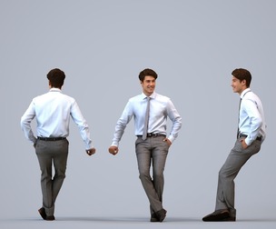 00072_Darion005 Adult Caucasian male walking through office in autumn or spring business attire