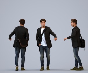 00073_Darion002 Adult Caucasian man standing in public space with bag, transitional attire