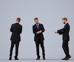 00075_Nash002 Adult Caucasian male walking through office in autumn or spring business attire