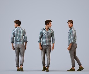 00078_Darion004 Adult Caucasian man walking in public wearing transitional seasonal clothing