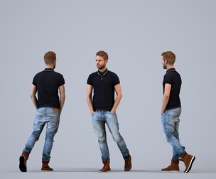 00079_Nash002 Adult Caucasian man walking in public wearing transitional seasonal clothing