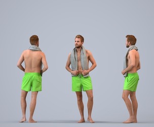 00081_Nash002 Adult Caucasian man relaxing in sportswear for summer athletic environments