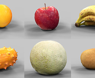 6 realistic Fruit Models