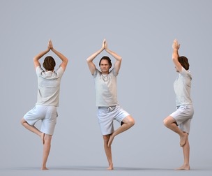 00087_Chris005 Adult Caucasian man exercising in sports setting wearing casual summer attire