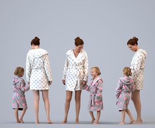 00097_AnoukMaud005 Adult Caucasian woman bonding with daughter at home in casual transitional