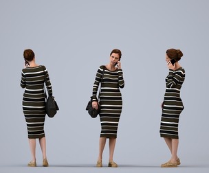 00098_Anouk006 Adult Caucasian woman calling with smartphone in public autumn attire