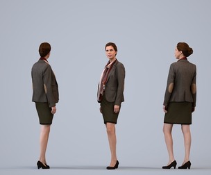 00099_Anouk006 Adult Caucasian woman waiting in office wearing autumn or spring business attire