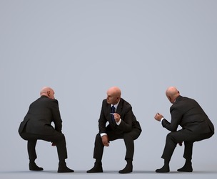 00100_Erik011 Senior Caucasian businessman crouching while waiting in office wearing autumn or