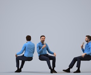 00102_Floris011 Adult Caucasian man talking while sitting in office wearing transitional attire