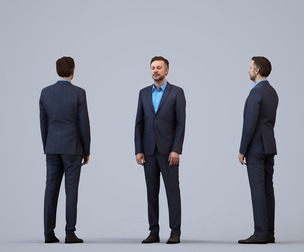 00102_Floris015 Adult Caucasian male waiting in office wearing autumn or spring business attire