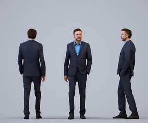 00102_Floris005 Adult Caucasian male waiting in office wearing autumn or spring business attire