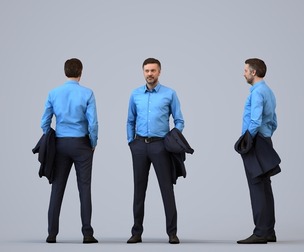 00102_Floris009 Adult Caucasian man waiting in office wearing business jacket for transitional