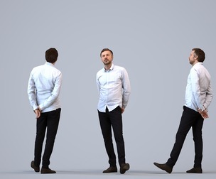 00104_Floris003 Adult Caucasian man waiting in office wearing transitional seasonal business attire