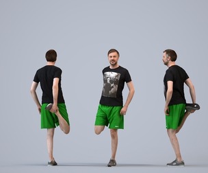 00107_Floris006 Adult Caucasian man exercising outdoors in summer athletic wear