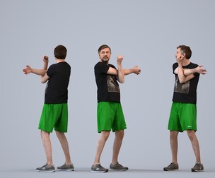 00107_Floris007 Adult Caucasian man exercising in sportwear for fitness facility visualization