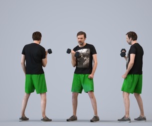 00107_Floris009 Adult Caucasian man exercising in athletic wear for sports facility visualization