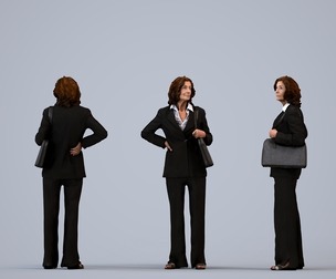 00108_Jenn002 Senior Caucasian woman waiting in office wearing transitional seasonal business