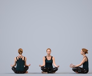 00115_Halle011 Adult Caucasian woman exercising in athletic wear for sports facility visualization