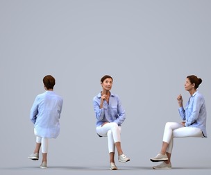 00116_Jenn003 Senior Caucasian woman sitting in office wearing casual transitional seasonal clothing
