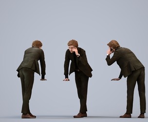 00120_Rian007 Adult Caucasian man leaning while calling in office wearing autumn attire