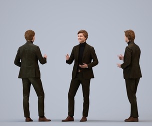 00120_Rian009 Adult Caucasian male talking in office wearing autumn or spring business attire