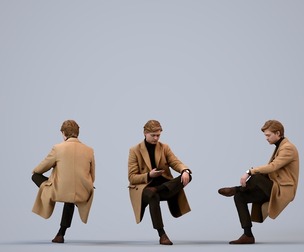 00121_Rian005 Adult Caucasian man waiting in office wearing autumn or spring business attire