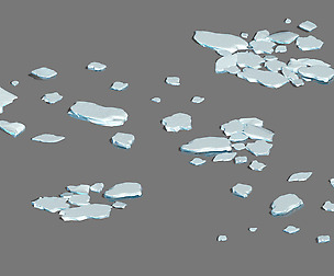 Winter snow - ice cubes