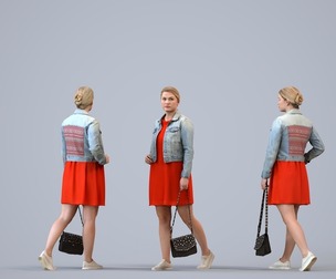 00125_Kiera009 Adult Caucasian woman walking through public space with bag, autumn attire