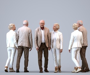 00133_PascalNora002 Senior Caucasian couple walking together in casual autumn or spring attire