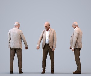 00134_Pascal009 Senior Caucasian man waiting in office wearing autumn or spring attire