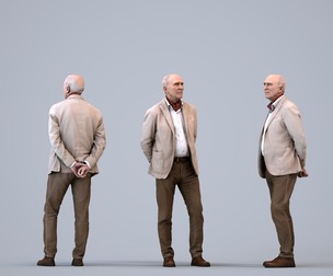 00134_Pascal004 Senior Caucasian man waiting in office wearing autumn or spring business attire
