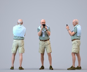 00137_Pascal009 Senior Caucasian man taking photo with smartphone in public space