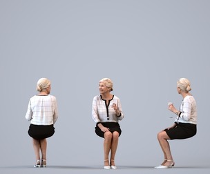 00138_Nora009 Senior Caucasian woman talking in office wearing casual autumn or spring attire with