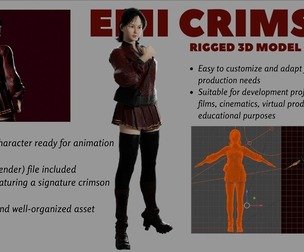 Emi Crimson - Rigged 3D Model Character