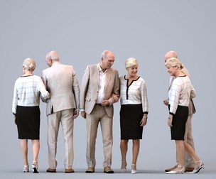 00139_NoraPascal002 Senior Caucasian professionals walking together in business attire, autumn or