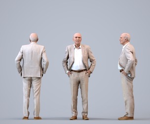 00140_Pascal004 Senior Caucasian man waiting in office wearing autumn or spring business attire