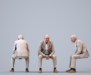00140_Pascal006 Senior Caucasian man waiting in office wearing autumn or spring business attire