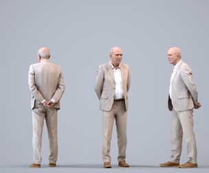 00140_Pascal003 Senior Caucasian businessman waiting in office wearing autumn or spring attire